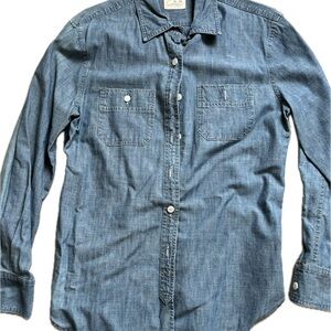 J. Crew Chambray Button Down Shirt with Point Collar